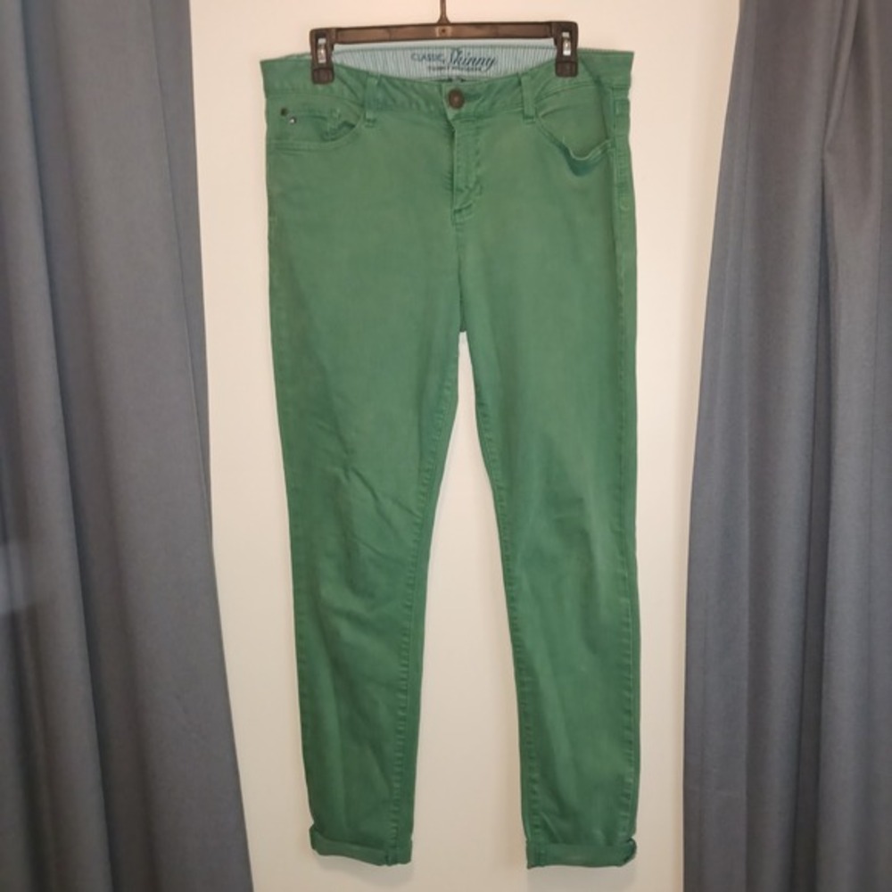 Tommy Hilfiger Classic Skinny Jeansβ Women Size 10 Green Cotton Blend